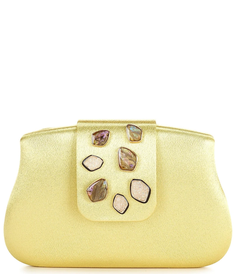Antonio Melani Jackie Satin Stone Minaudiere Clutch Bag