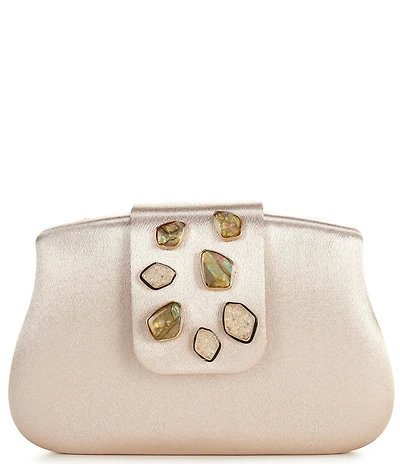 Antonio Melani Jackie Satin Stone Minaudiere Clutch Bag