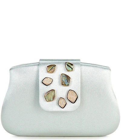 Antonio Melani Jackie Satin Stone Minaudiere Clutch Bag