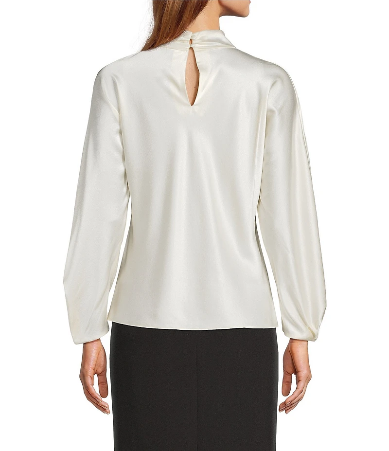 Antonio Melani Jessa Long Sleeve Mock Neckline Silk Blouse