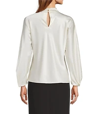 Antonio Melani Jessa Long Sleeve Mock Neckline Silk Blouse