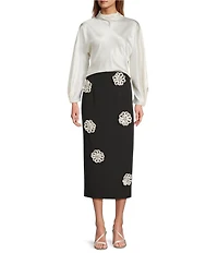 Antonio Melani Jessa Long Sleeve Mock Neckline Silk Blouse