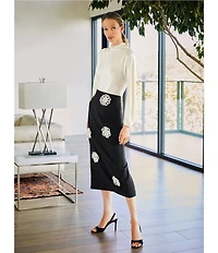 Antonio Melani Jessa Long Sleeve Mock Neckline Silk Blouse