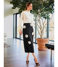 Antonio Melani Jessa Long Sleeve Mock Neckline Silk Blouse