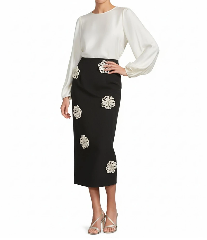 Antonio Melani Jessa Long Sleeve Mock Neckline Silk Blouse