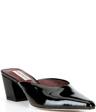 Antonio Melani Jo Glossy Box Leather Dress Mules