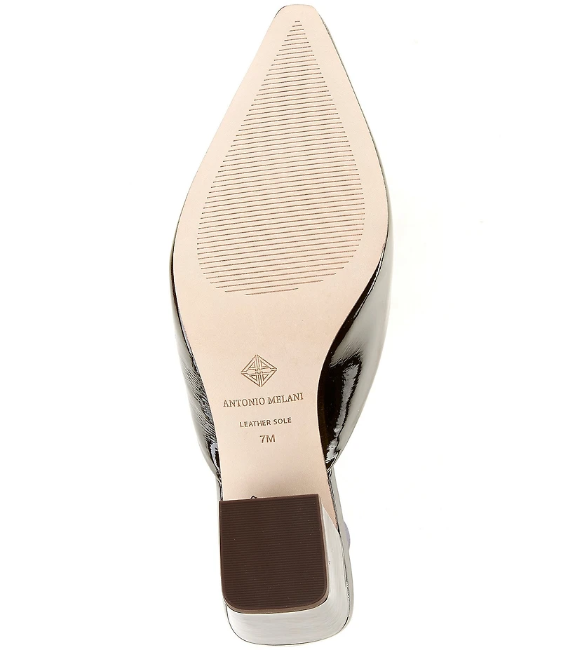 Antonio Melani Jo Glossy Box Leather Dress Mules