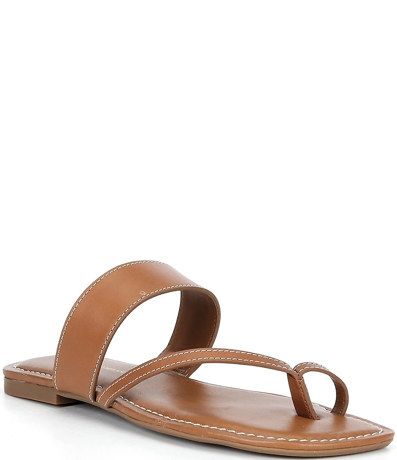 Antonio Melani Jolie Leather Toe Loop Flat Sandals