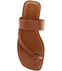 Antonio Melani Jolie Leather Toe Loop Flat Sandals