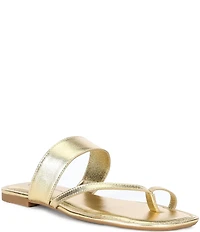 Antonio Melani Jolie Leather Toe Loop Flat Sandals