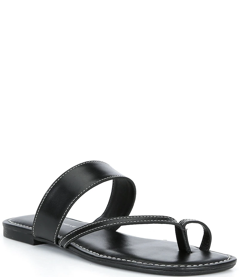 Antonio Melani Jolie Leather Toe Loop Flat Sandals