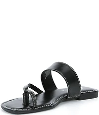 Antonio Melani Jolie Leather Toe Loop Flat Sandals