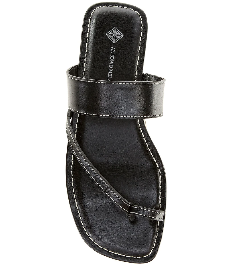 Antonio Melani Jolie Leather Toe Loop Flat Sandals
