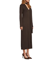 Antonio Melani Joselyn V-Neck Long Sleeve Scarf Maxi Dress
