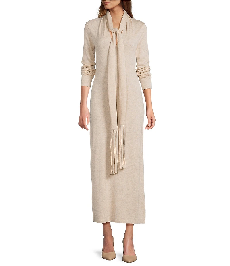 Antonio Melani Joselyn V-Neck Long Sleeve Scarf Maxi Dress
