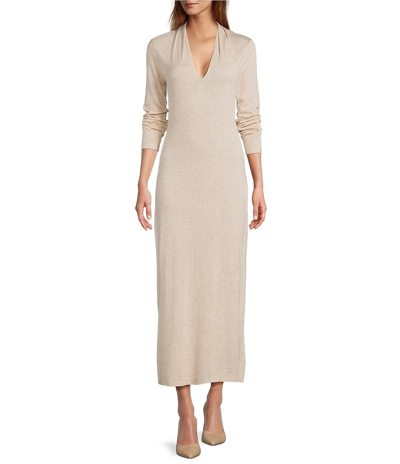 Antonio Melani Joselyn V-Neck Long Sleeve Scarf Maxi Dress