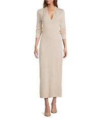 Antonio Melani Joselyn V-Neck Long Sleeve Scarf Maxi Dress
