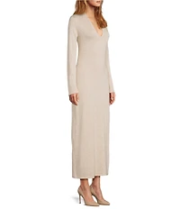 Antonio Melani Joselyn V-Neck Long Sleeve Scarf Maxi Dress