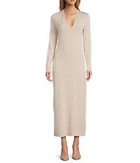 Antonio Melani Joselyn V-Neck Long Sleeve Scarf Maxi Dress