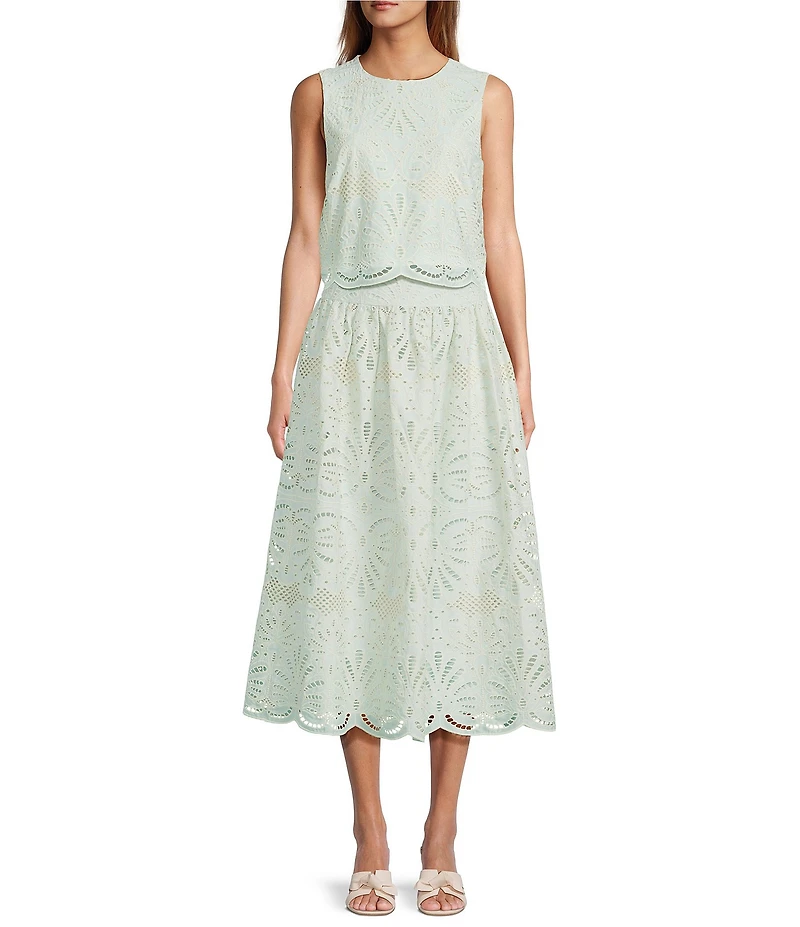 Antonio Melani Josephine Coordinating Laser Cut Embroidery Maxi Skirt