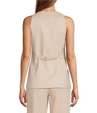 Antonio Melani Josie V-Neck Sleeveless Button Front Vest