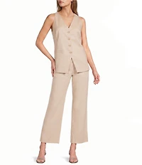 Antonio Melani Josie V-Neck Sleeveless Button Front Vest