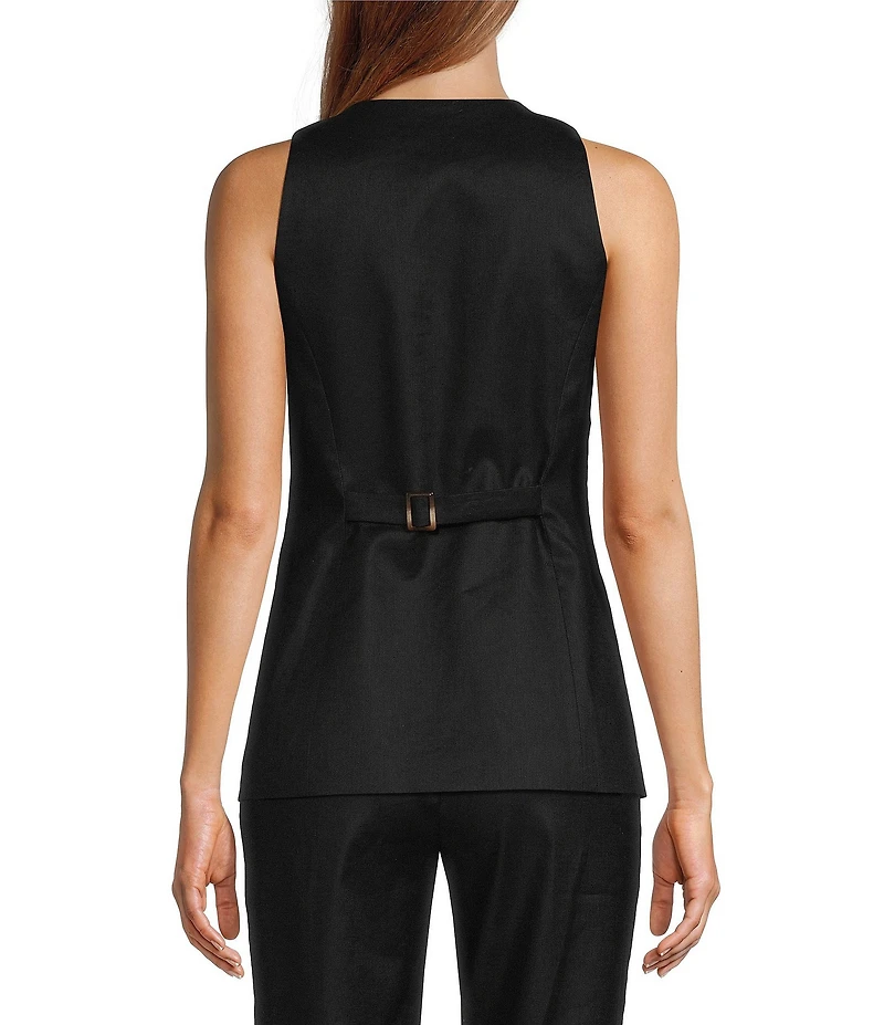 Antonio Melani Josie V-Neck Sleeveless Button Front Vest