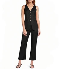 Antonio Melani Josie V-Neck Sleeveless Button Front Vest