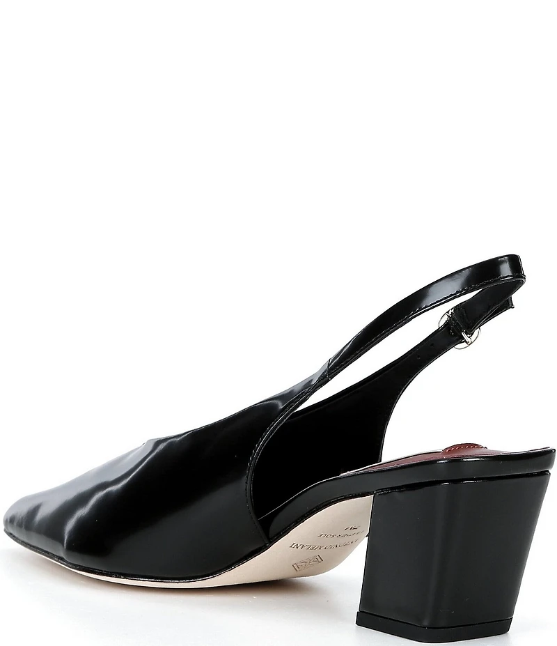 Antonio Melani Joss Leather Slingback Block Heel Pumps