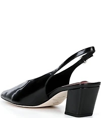 Antonio Melani Joss Leather Slingback Block Heel Pumps