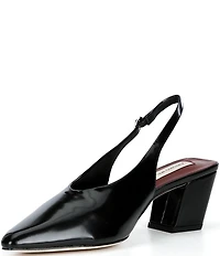 Antonio Melani Joss Leather Slingback Block Heel Pumps