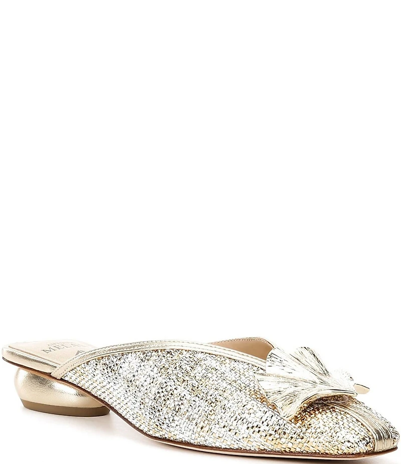 Antonio Melani Joy Woven Tinsel Ornamented Dress Mules