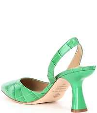 Antonio Melani Kacy Slingback Crocodile Embossed Leather Pumps