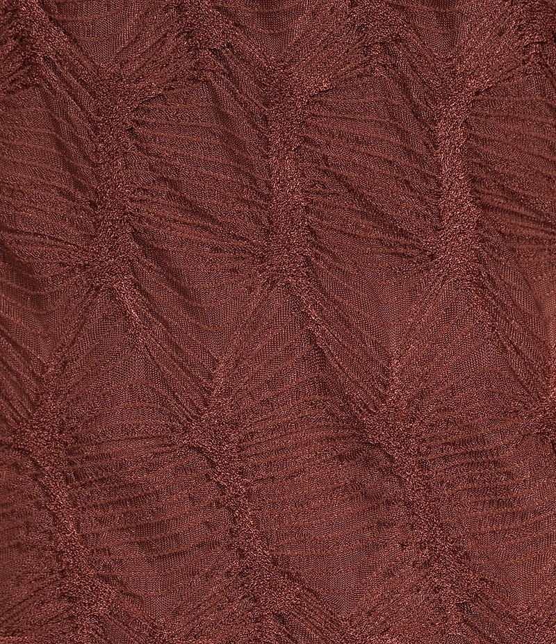 Antonio Melani Katelyn Long Sleeve Turtleneck Puckered Jacquard Midi Dress