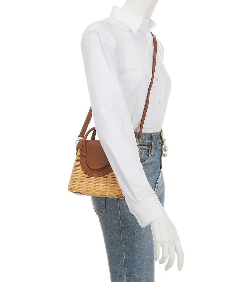 Antonio Melani Katerina Wicker Flap Crossbody Bag