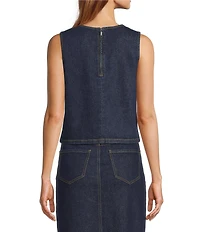 Antonio Melani Kaylee Coordinating Sleeveless Crew Neck Denim Blouse