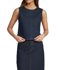 Antonio Melani Kaylee Coordinating Sleeveless Crew Neck Denim Blouse