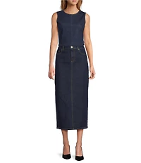 Antonio Melani Kaylee Coordinating Sleeveless Crew Neck Denim Blouse