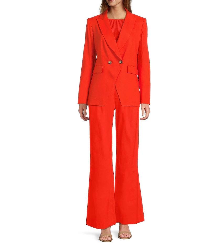 Antonio Melani Keira Linen Notch Lapel Long Sleeve Double Breasted Coordinating Blazer