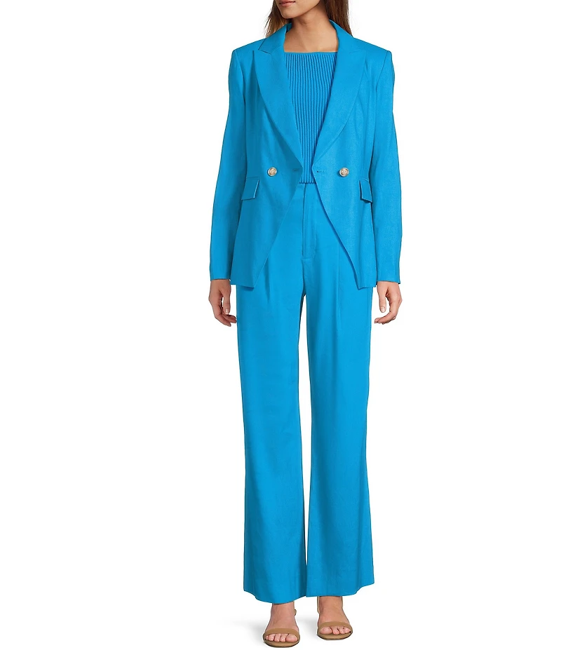 Antonio Melani Keira Linen Notch Lapel Long Sleeve Double Breasted Coordinating Blazer