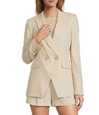 Antonio Melani Keira Linen Notch Lapel Long Sleeve Double Breasted Coordinating Blazer