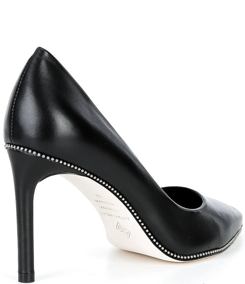 Antonio Melani Kelly Leather Ball Chain Pointed Toe Pumps