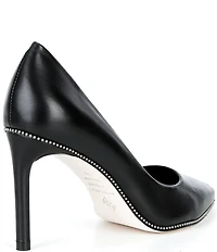 Antonio Melani Kelly Leather Ball Chain Pointed Toe Pumps