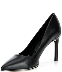 Antonio Melani Kelly Leather Ball Chain Pointed Toe Pumps