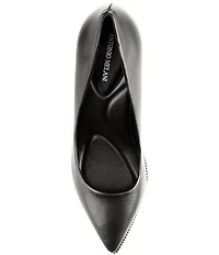 Antonio Melani Kelly Leather Ball Chain Pointed Toe Pumps