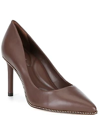 Antonio Melani Kelly Leather Ball Chain Pointed Toe Pumps