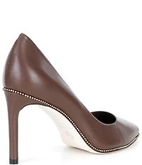Antonio Melani Kelly Leather Ball Chain Pointed Toe Pumps