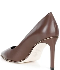 Antonio Melani Kelly Leather Ball Chain Pointed Toe Pumps