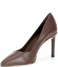 Antonio Melani Kelly Leather Ball Chain Pointed Toe Pumps