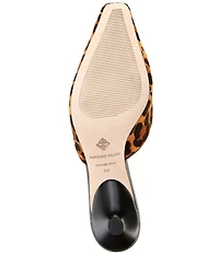Antonio Melani Kendra Leopard Print Haircalf Buckle Ornament Dress Mules